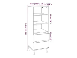 Aparador alto madera contrachapada blanco 40x36x110 cm