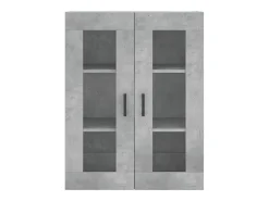 Aparador alto madera contrachapada gris hormigón 69,5x34x180 cm