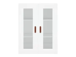 Aparador alto madera contrachapada blanco 69,5x34x180 cm