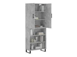 Aparador alto madera contrachapada gris hormigón 69,5x34x180 cm ES79380