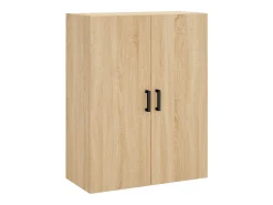 Aparador alto madera contrachapada color roble 69,5x34x180 cm