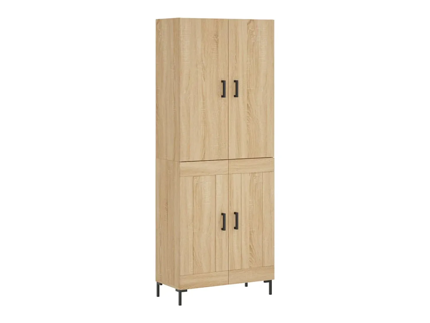 Aparador alto madera contrachapada color roble 69,5x34x180 cm
