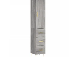 Aparador alto madera contrachapada gris Sonoma 34,5x34x180 cm ES37568