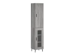Aparador alto madera contrachapada gris Sonoma 34,5x34x180 cm ES32854