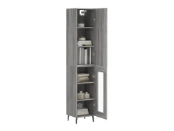 Aparador alto madera contrachapada gris Sonoma 34,5x34x180 cm ES32854
