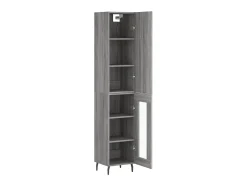 Aparador alto madera contrachapada gris Sonoma 34,5x34x180 cm ES32854