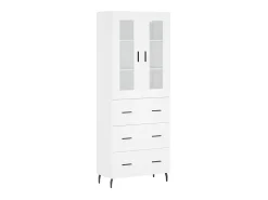 Aparador alto madera contrachapada blanco 69,5x34x180 cm ES58055