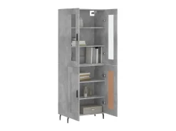 Aparador alto madera contrachapada gris hormigón 69,5x34x180 cm ES63345
