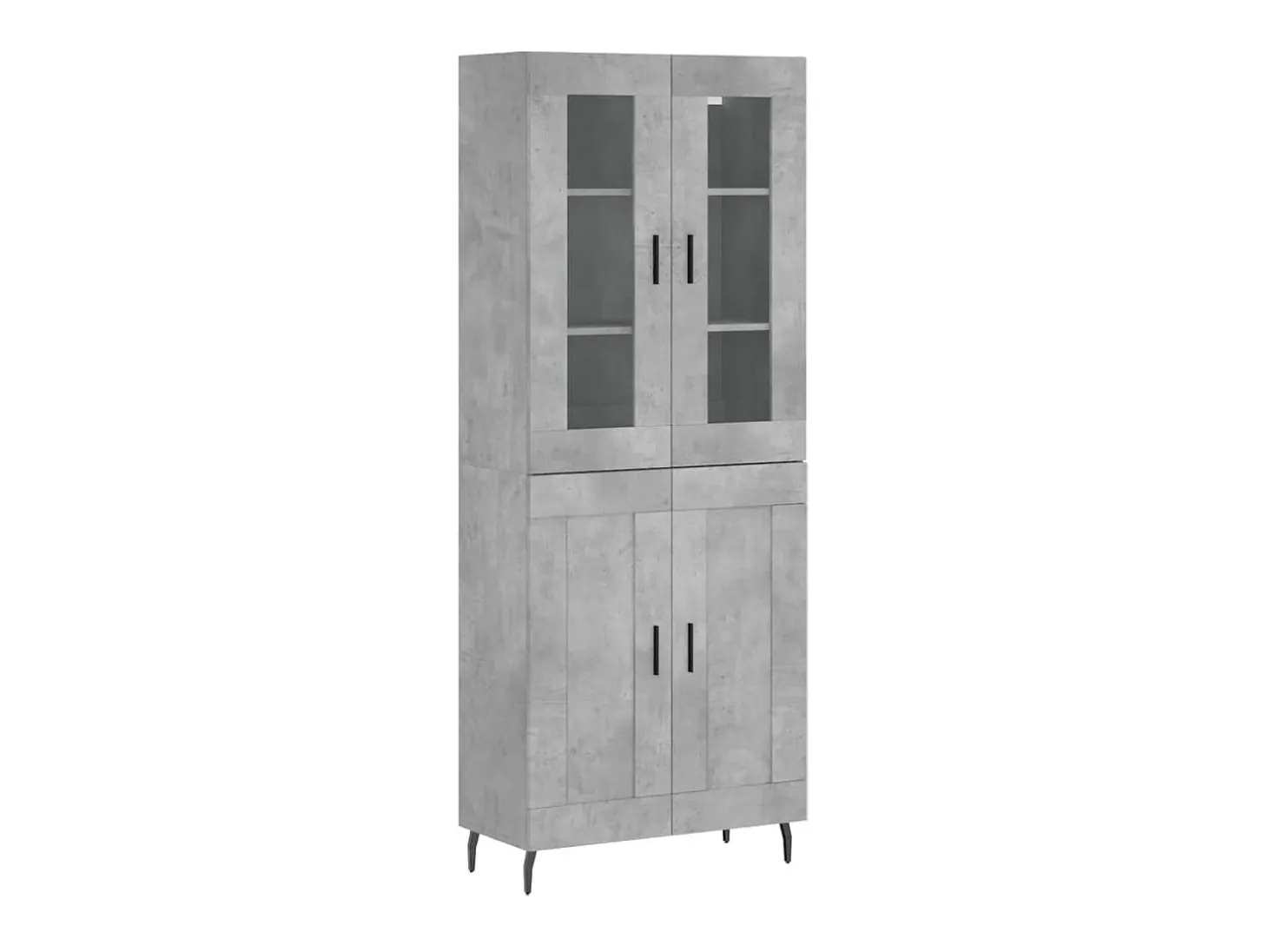 Aparador alto madera contrachapada gris hormigón 69,5x34x180 cm ES63345