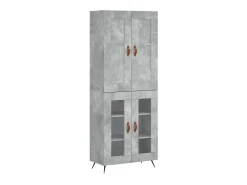 Aparador alto madera contrachapada gris hormigón 69,5x34x180 cm ES51446