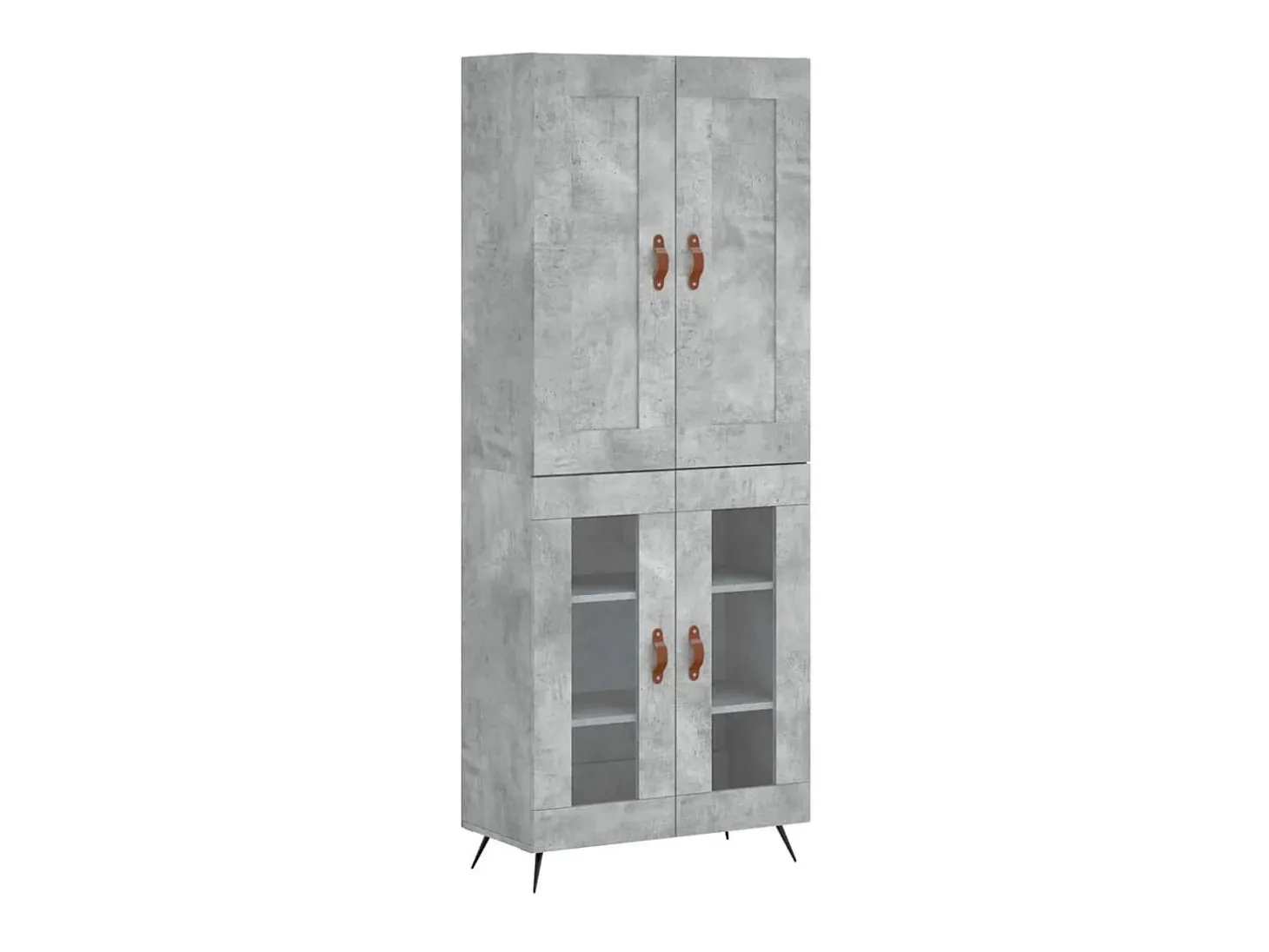 Aparador alto madera contrachapada gris hormigón 69,5x34x180 cm ES51446