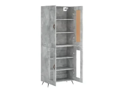 Aparador alto madera contrachapada gris hormigón 69,5x34x180 cm ES51446