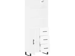 Aparador alto madera contrachapada blanco 69,5x34x180 cm ES84542