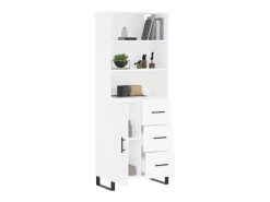 Aparador alto madera contrachapada blanco 69,5x34x180 cm ES84542