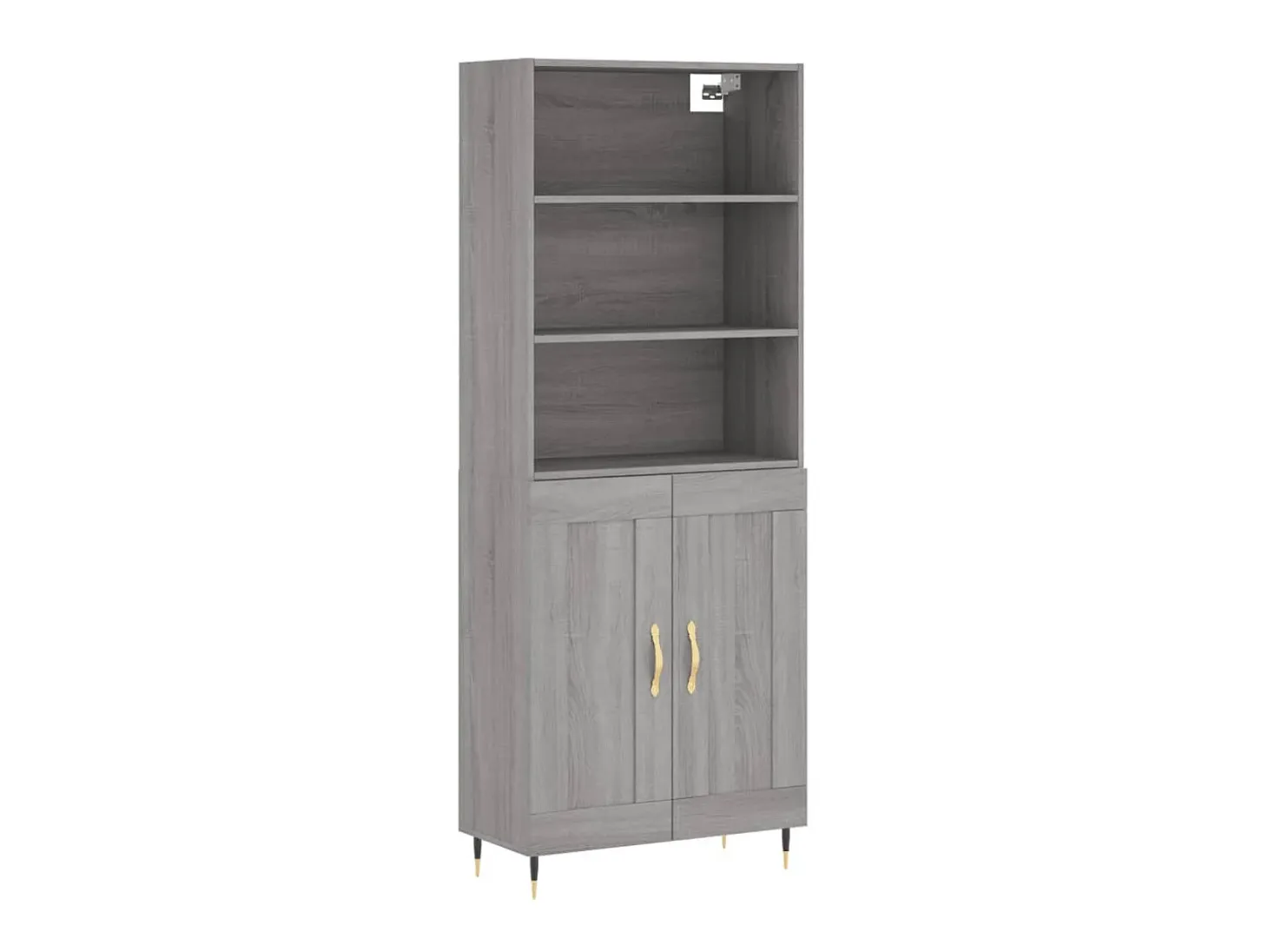 Aparador alto madera contrachapada gris sonoma 69,5x34x180 cm ES34300