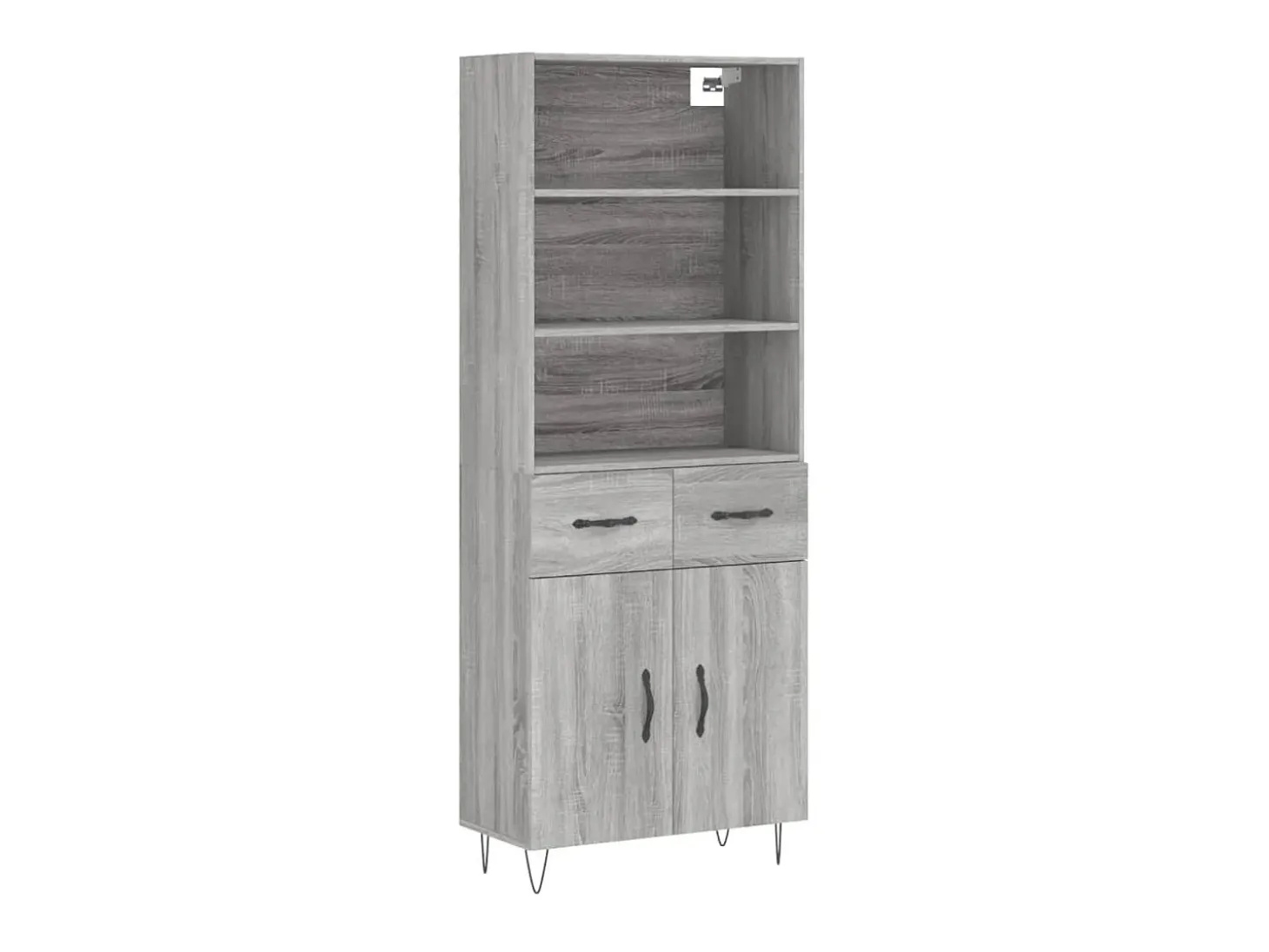 Aparador alto madera contrachapada gris sonoma 69,5x34x180 cm ES28769