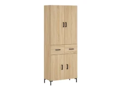 Aparador alto madera contrachapada color roble 69,5x34x180 cm ES96481
