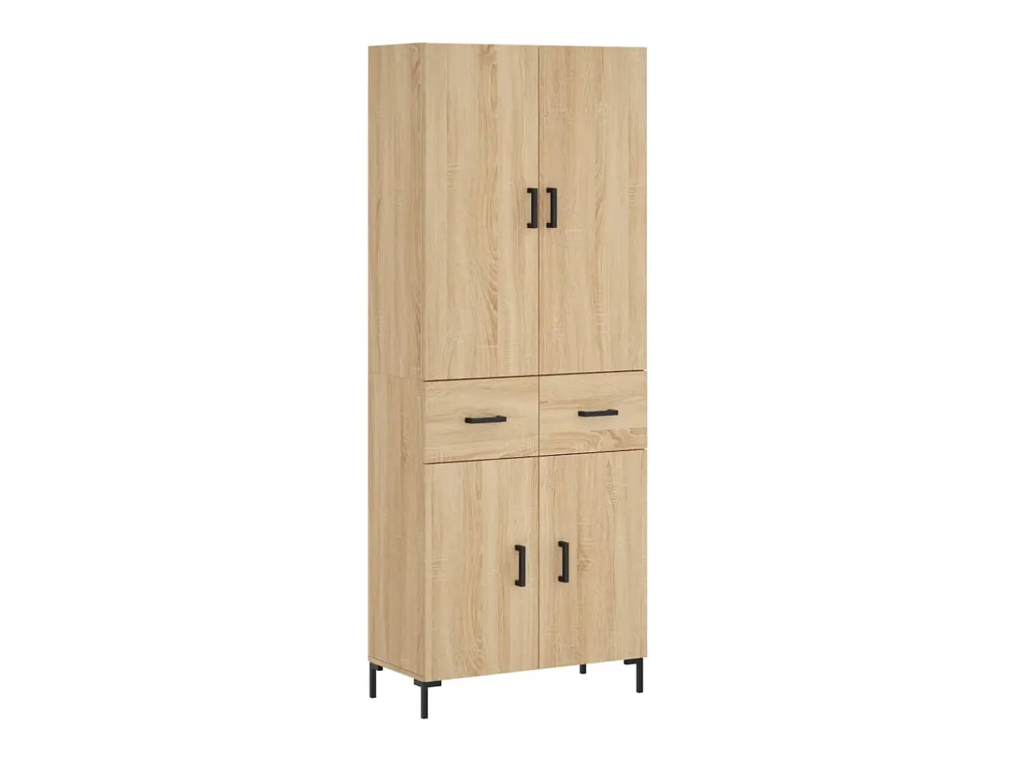 Aparador alto madera contrachapada color roble 69,5x34x180 cm ES96481