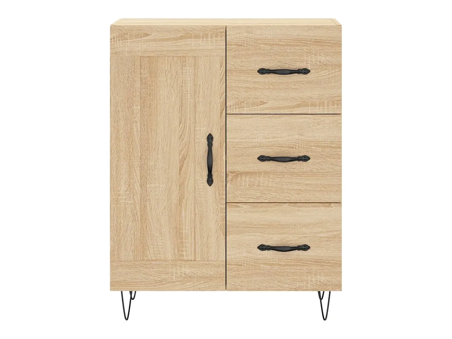 Aparador alto madera contrachapada color roble 69,5x34x180 cm