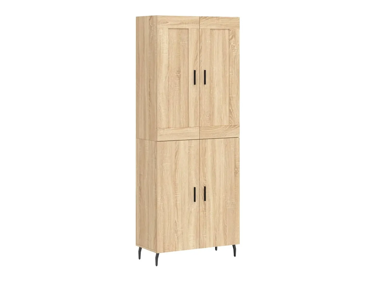 Aparador alto madera contrachapada color roble 69,5x34x180 cm