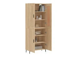 Aparador alto madera contrachapada color roble 69,5x34x180 cm