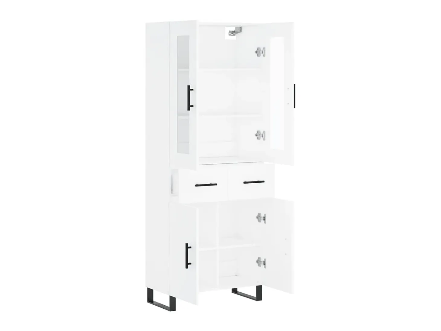 Aparador alto madera contrachapada blanco 69,5x34x180 cm ES24701