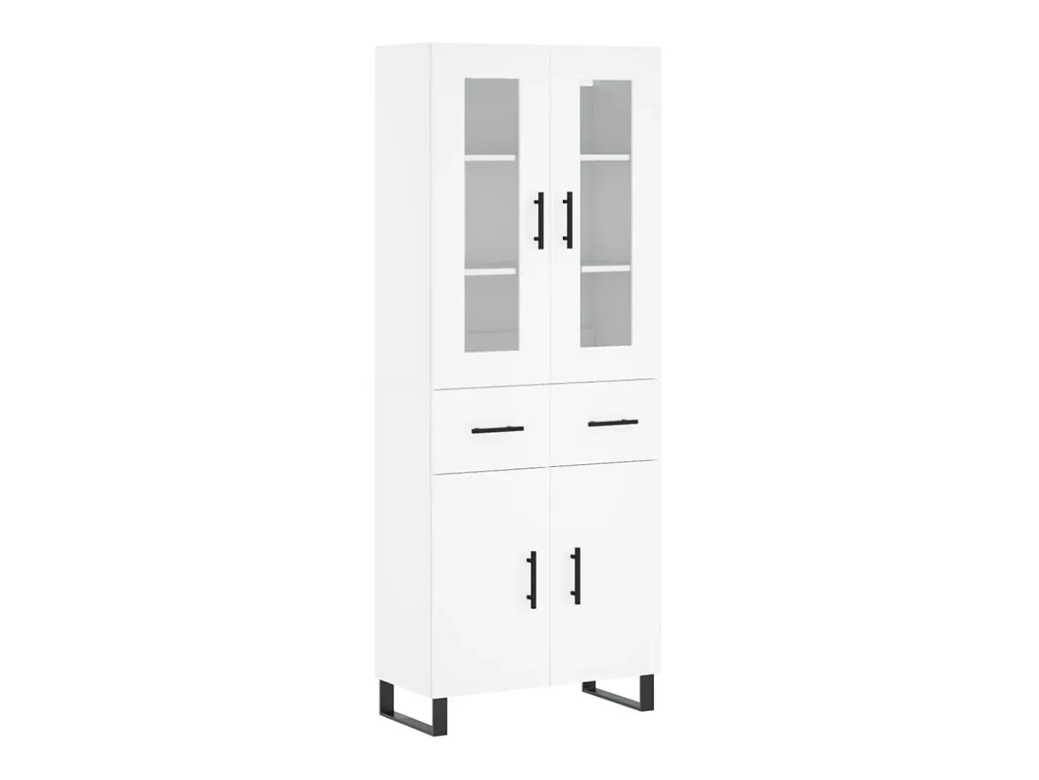Aparador alto madera contrachapada blanco 69,5x34x180 cm ES24701