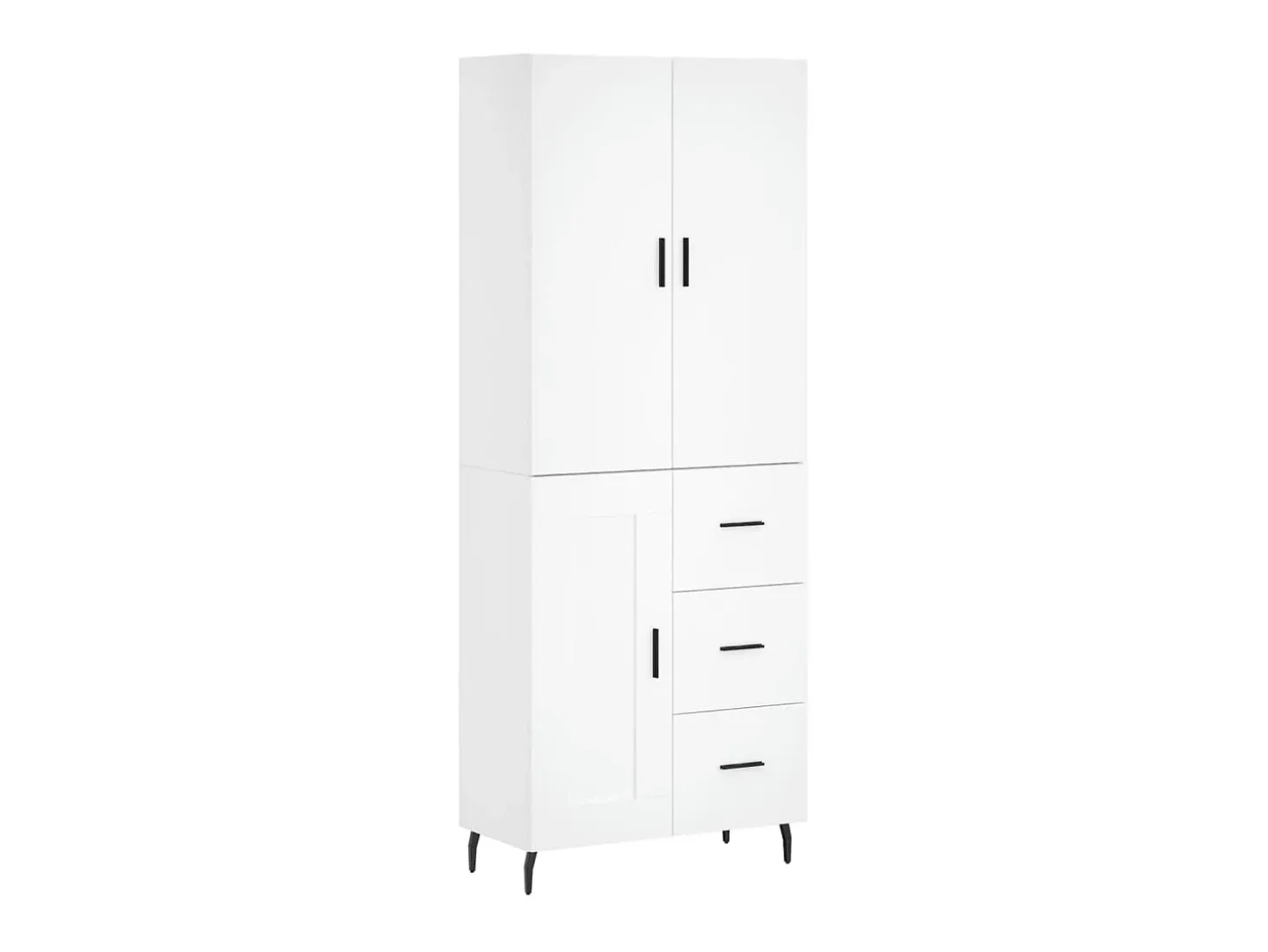 Aparador alto madera contrachapada blanco 69,5x34x180 cm ES62584
