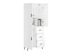 Aparador alto madera contrachapada blanco 69,5x34x180 cm ES62584