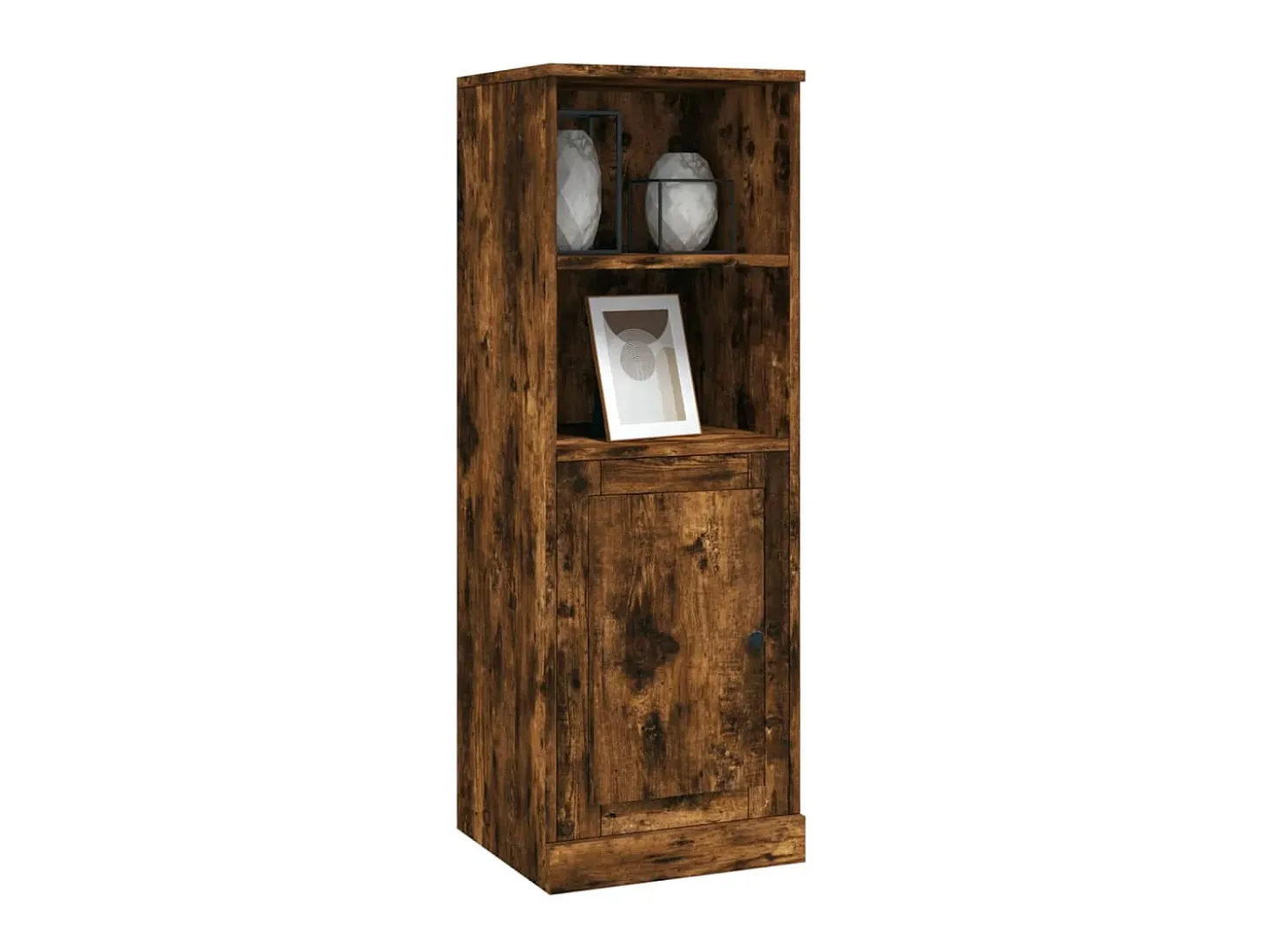 Aparador alto madera contrachapada roble humo 36x35,5x103,5 cm ES30746