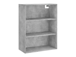 Aparador alto madera contrachapada gris hormigón 69,5x34x180 cm ES66952