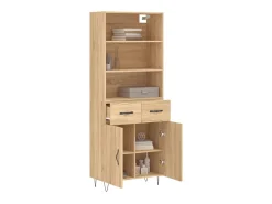 Aparador alto madera contrachapada color roble 69,5x34x180 cm ES93807