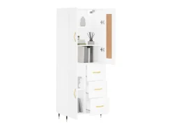 Aparador alto madera contrachapada blanco 69,5x34x180 cm ES83329