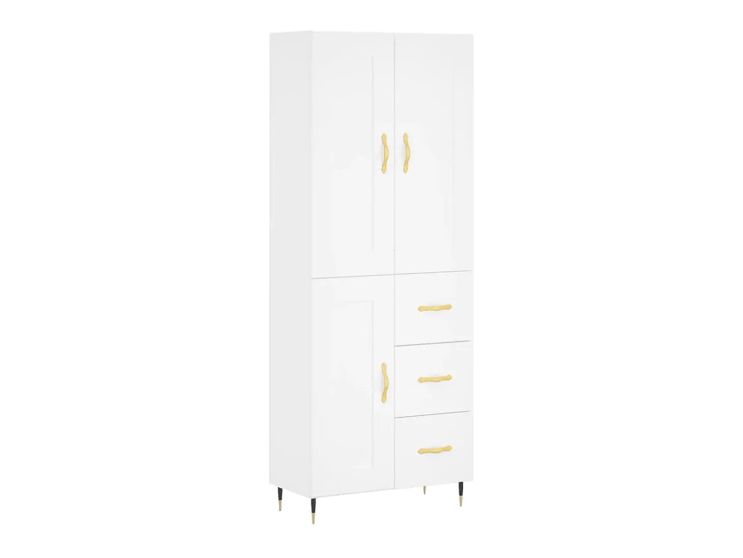 Aparador alto madera contrachapada blanco 69,5x34x180 cm ES83329