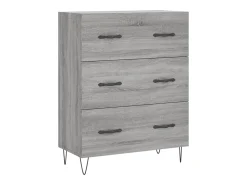 Aparador alto madera contrachapada gris sonoma 69,5x34x180 cm