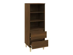 Aparador alto madera contrachapada roble marrón 40x36x110 cm ES83489