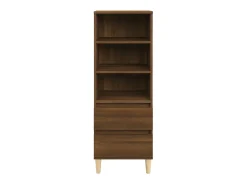 Aparador alto madera contrachapada roble marrón 40x36x110 cm ES83489