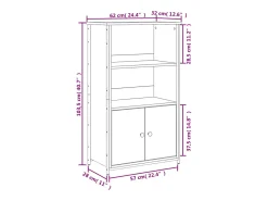Aparador alto madera de ingeniería negro 62x32x103,5 cm