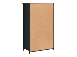 Aparador alto madera de ingeniería negro 62x32x103,5 cm