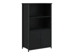 Aparador alto madera de ingeniería negro 62x32x103,5 cm