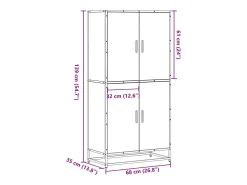 Aparador alto madera de ingeniería marrón roble 68x35x139 cm