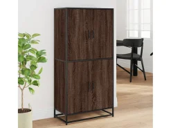 Aparador alto madera de ingeniería marrón roble 68x35x139 cm