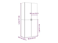 Aparador alto madera de ingeniería blanco 80x42,5x185 cm