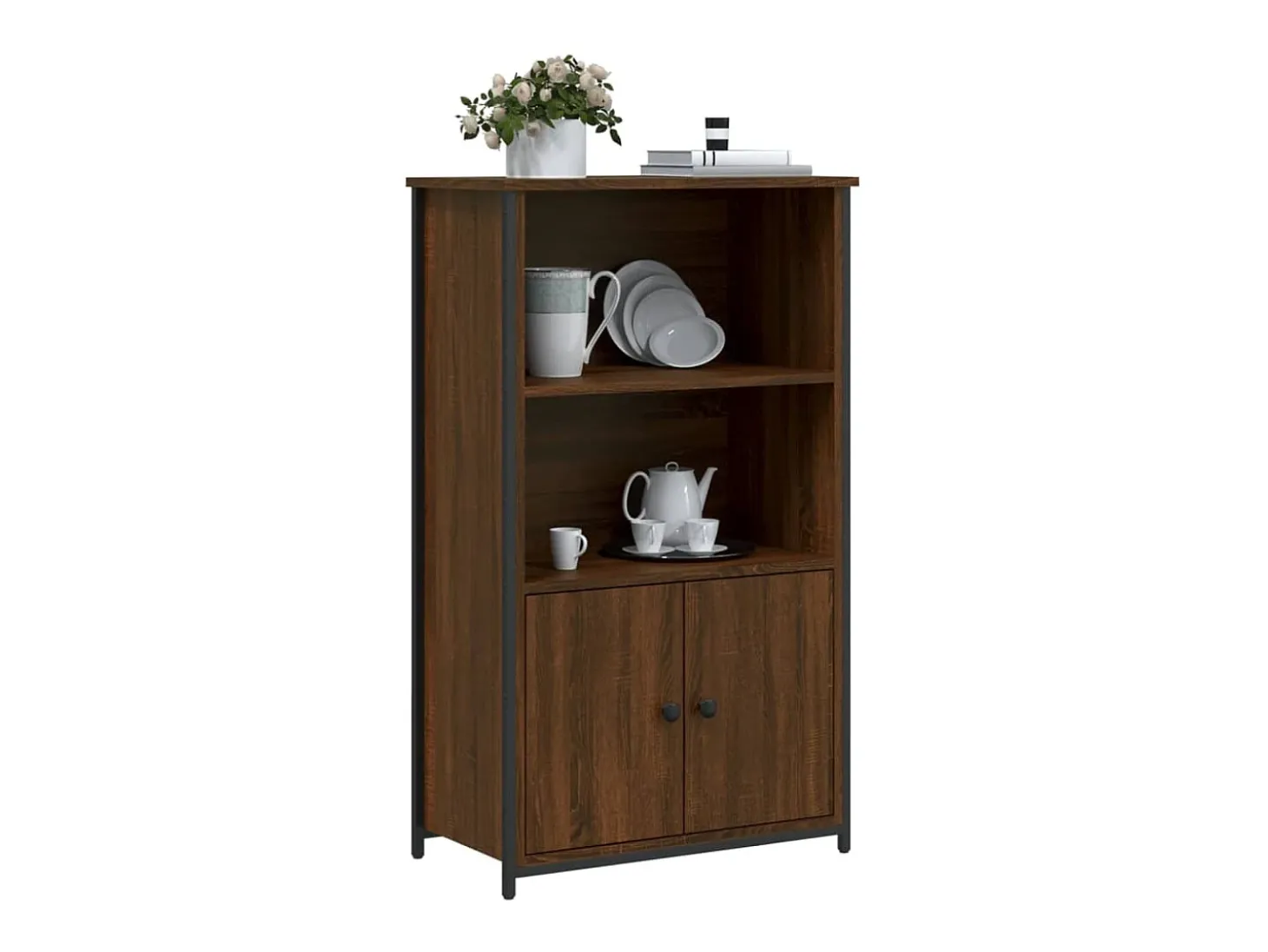 Aparador alto madera de ingeniería marrón roble 62x32x103,5 cm ES46502