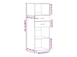 Aparador alto madera de ingeniería marrón roble 45x42,5x124 cm