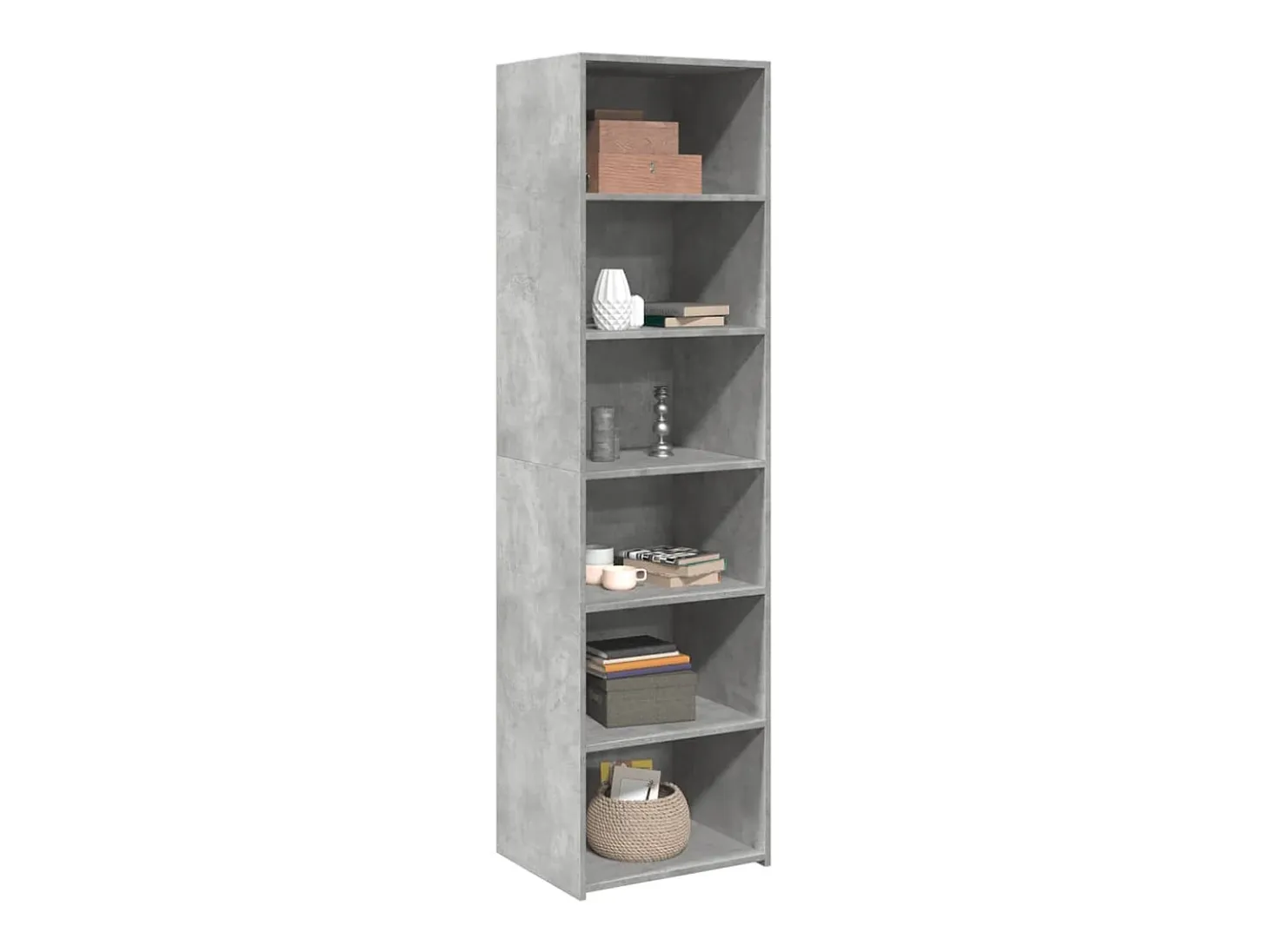Aparador alto madera de ingeniería gris 50x41x185 cm