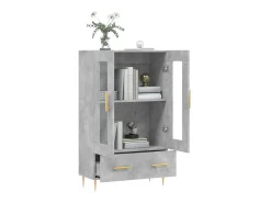 Aparador alto madera de ingeniería gris hormigón 69,5x31x115 cm ES14025
