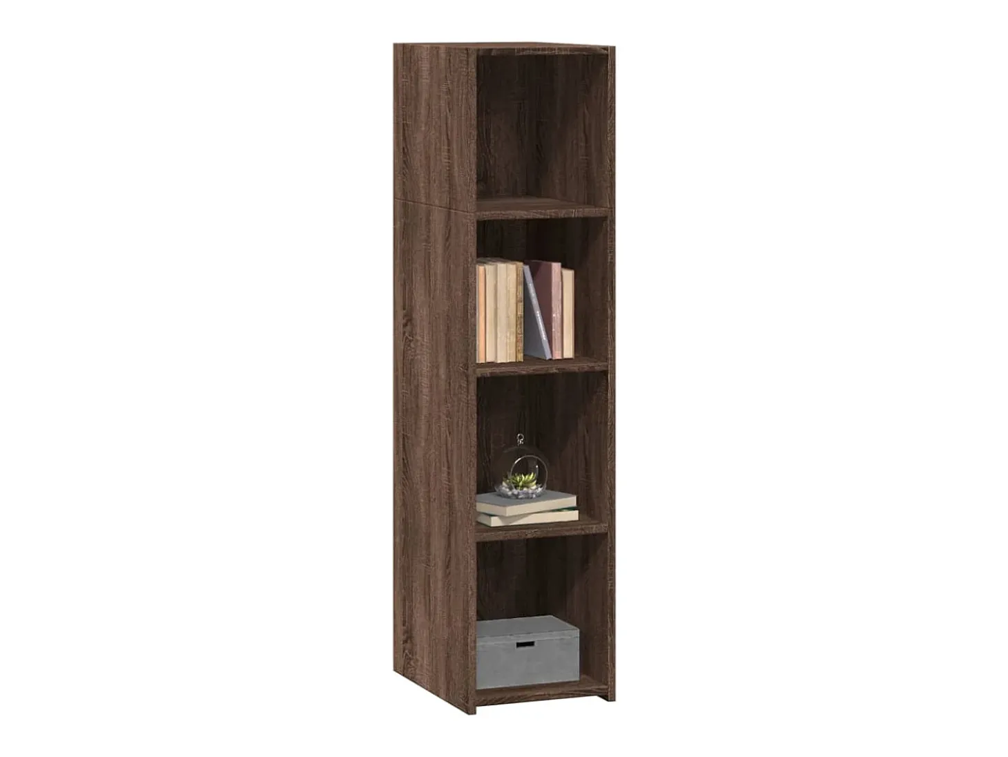 Aparador alto madera de ingeniería marrón roble 30x41x124 cm