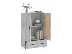 Aparador alto madera de ingeniería gris hormigón 69,5x31x115 cm