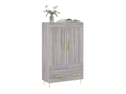 Aparador alto madera de ingeniería gris Sonoma 69,5x31x115 cm ES35545